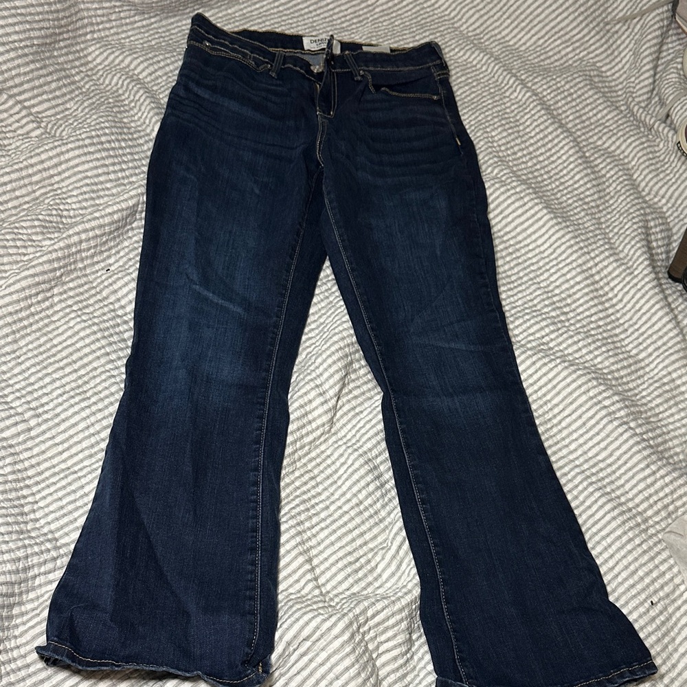 Levi denizen dark wash mid rise boot cut jeans